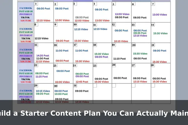 Build a Starter Content Plan You Can Actually Maintain