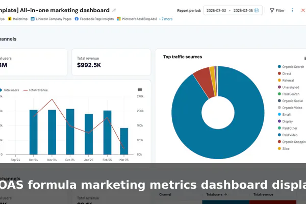 ROAS formula marketing metrics dashboard display