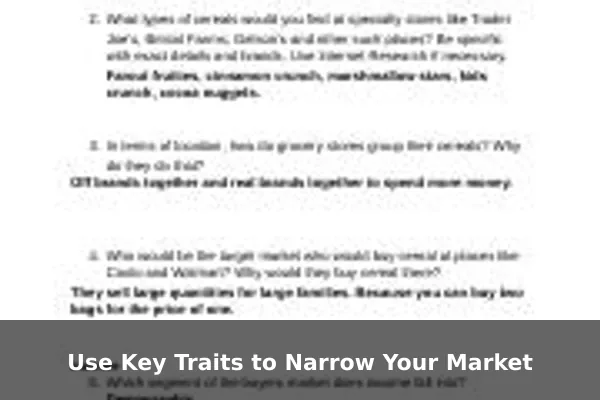 Use Key Traits to Narrow Your Market