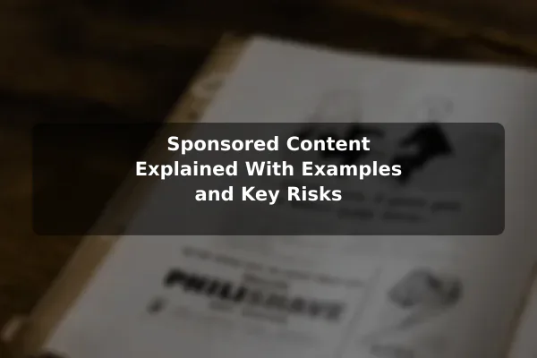 Sponsored Content Explained With Examples and Key Risks