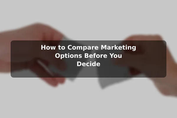 How to Compare Marketing Options Before You Decide