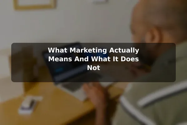What Marketing Actually Means (And What It Does Not)