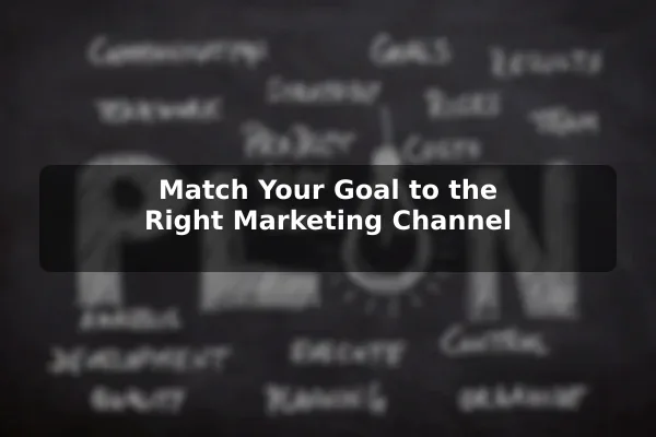 Match Your Goal to the Right Marketing Channel
